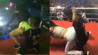 Enano suertudo perreando con colegialas en discoteca