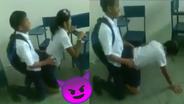 Morrita caliente perreando en plena clase😈