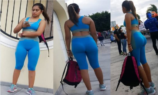 Pack photos latina teen with blue leggins