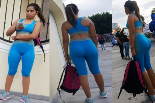 Pack photos latina teen with blue leggins