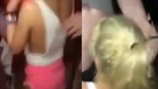 Drunk blonde makes the challenge of sucking 100 dicks