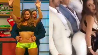TV sluts being groped and encoxada on LIVE