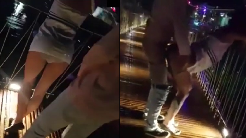 Drunk girl fucked on bridge after party - NightLifePorn