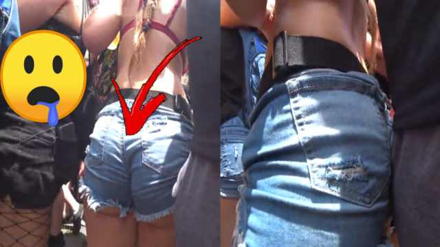 Amazing encoxada blonde teen in concert [Tight shorts 😈]